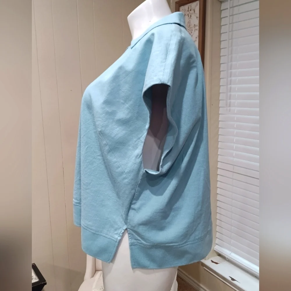 Alfani Women’s Plus Size 3X Tiffany Blue V-Neck Poncho Top Relax Fit Fashion - Picture 3 of 15